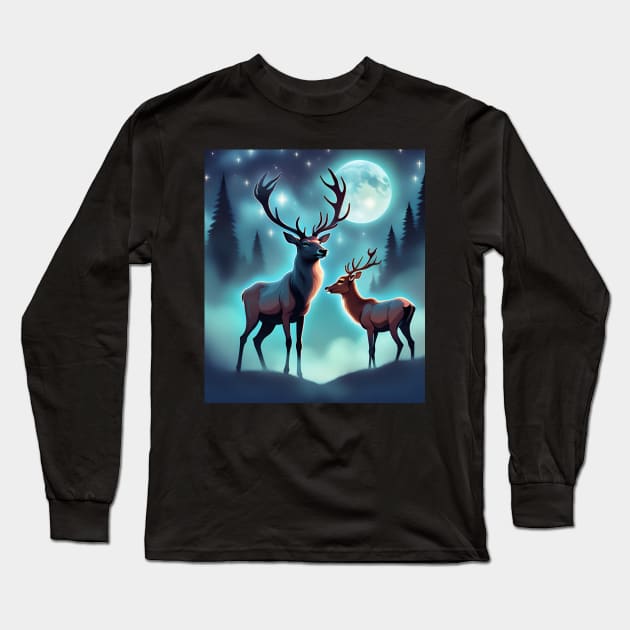 Who stole the night? Long Sleeve T-Shirt by Jolyful Drawing